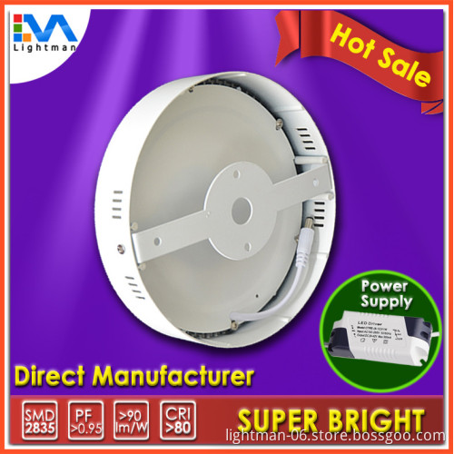 Milky White AL Frame CE,ROHS 3 Years' Warranty Surface Mounted Round LED Panel Light